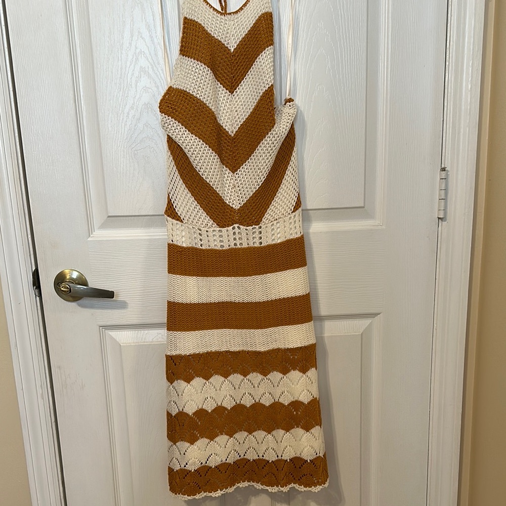 BCBG Generation beautiful crochet halter dress NWT